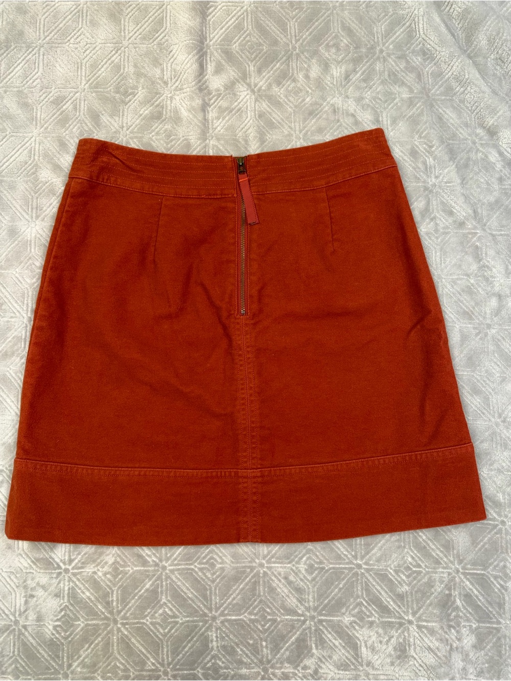 Boden Rust-Orange Mini Skirt with Front Pockets - Picture 2 of 9